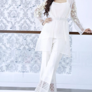 Pearl White Formal Organza 2-Piece