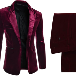 Crimson Velvet Festive 2-Piece Suit