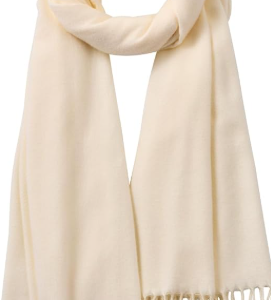 Cream Cashmere-Feel Winter Shawl