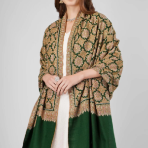 Pine Green Traditional Printed Shawl
