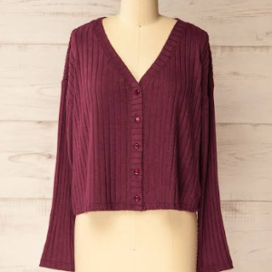 Maroon Soft Knit Cardigan
