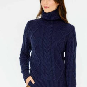 Classic Navy Blue Knit Sweater