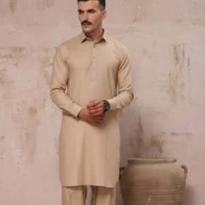 Beige Heritage Textured Shalwar Kameez