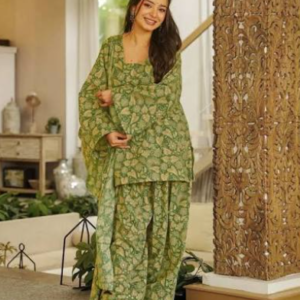 Olive Green Casual Shalwar Kameez