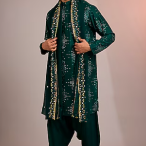 Emerald Green Men's Designer Kurta
