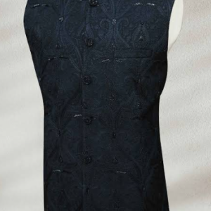 Classic Black Jamawar Waistcoat
